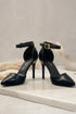 Black Matte Ankle Strap Heel 221