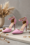 Pink Patent Ankle Strap Heel 221