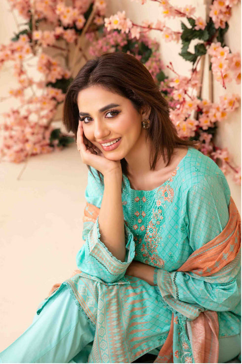 Tawakkal Digital Printed Embroidered Lawn Suit D-3410