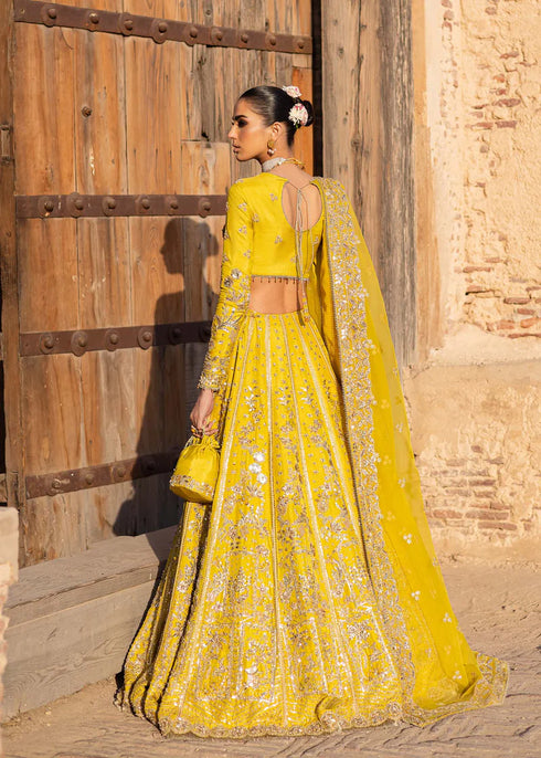 Embroidered Tussel Silk Net Bridal Dress Nureh