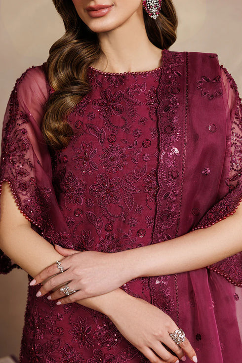 Zarif Embroidered Organza Suit ZYR-SURKH-01