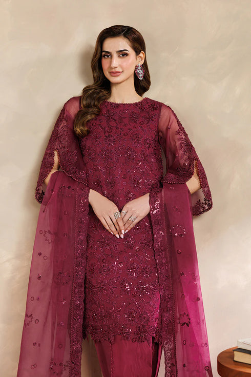 Zarif Embroidered Organza Suit ZYR-SURKH-01