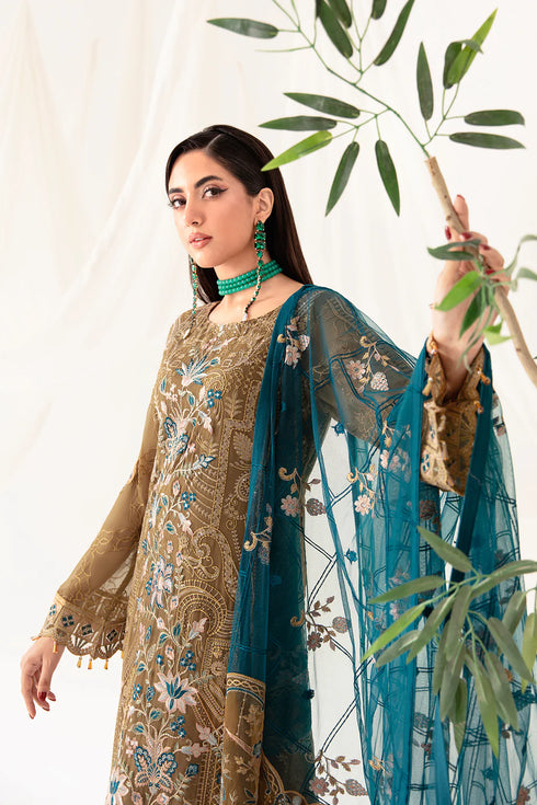 Ramsha Embroided Chiffon 3 Piece suit D-1012