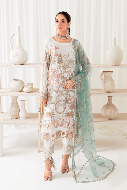 Ramsha Embroided Chiffon 3 Piece suit D-1005