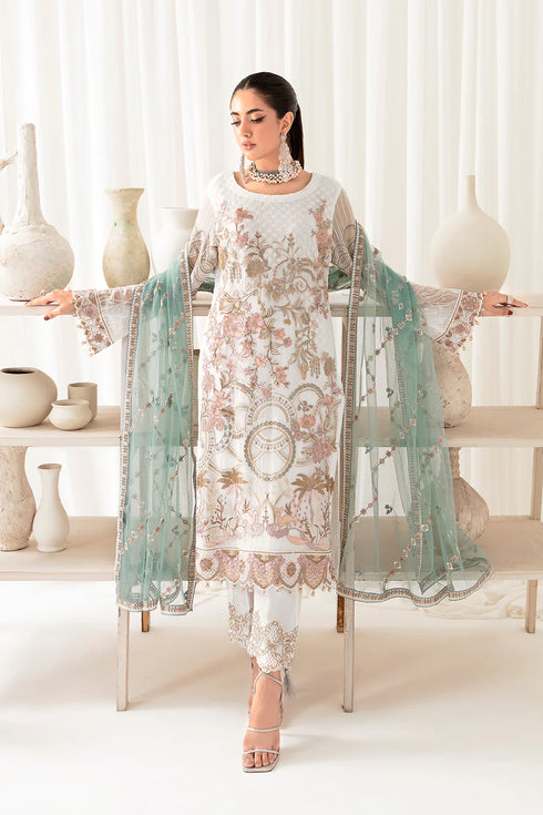 Ramsha Embroided Chiffon 3 Piece suit D-1005