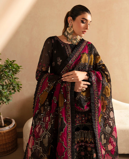Xenia Embroidered Chiffon 3-Piece Suit KANEEL