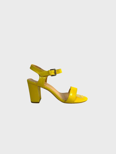 Yellow Patent Ankle Strap Heel 1840