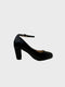 Black Matte Ankle Strap Heel 1829