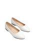 Women's White Closed Toe Ballet Flats