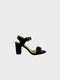 Black Suede Ankle Strap Heel 1840