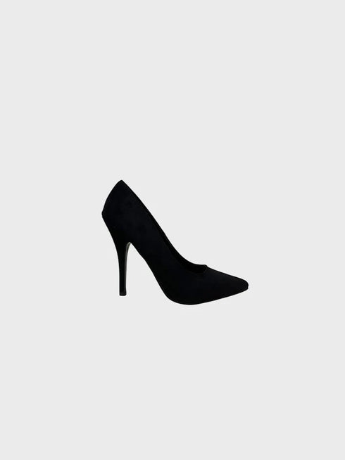 Black Suede Heel 12924