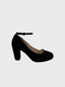Black Suede Ankle Strap Heel 1829
