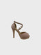 Nude Suede (light) Ankle Strap Heel BS27