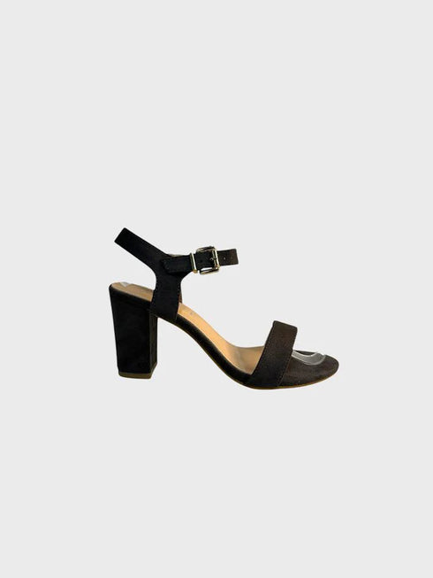 Grey Suede Ankle Strap Heel 1840