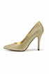 Gold Glitter Pointed Toe Stiletto High Heel Court Shoes 5 Inch – BS-12923