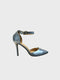 Silver Patent Ankle Strap Heel 221