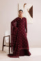 Farasha Embroidered Chiffon Suit Crimson Grace