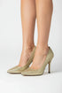 Gold Glitter Pointed Toe Stiletto High Heel Court Shoes 5 Inch – BS-12923