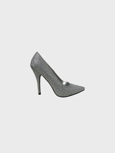 Silver Glitter Heel 12923