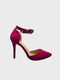 Fuchsia (Hot Pink) Suede Ankle Strap Heel 221