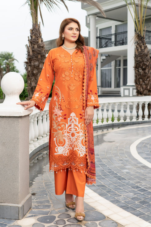 Munira Designer Embroidered Cotton Chikankari Suit MSL144