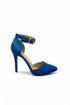Blue Suede Ankle Strap Heel 221
