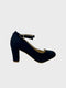 Navy Suede Ankle Strap Heel 1829