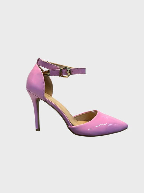 Pink Patent Ankle Strap Heel 221