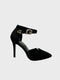 Black Suede Ankle Strap Heel 221