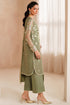 Farasha Embroidered Chiffon Suit Olive Dazzle