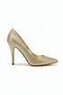 Gold Glitter Pointed Toe Stiletto High Heel Court Shoes 5 Inch – BS-12923
