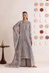 Farasha Embroidered Chiffon Suit Walnut Silk
