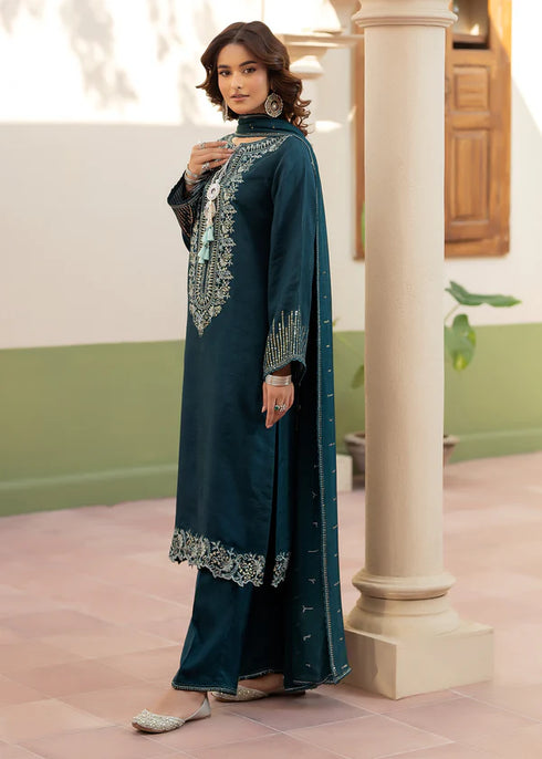 Zarqun Embroidered Raw Silk 3PC Suit 25100A