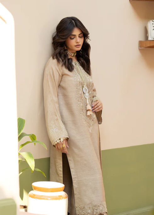 Zarqun Embroidered Raw Silk 3PC Suit 25100B