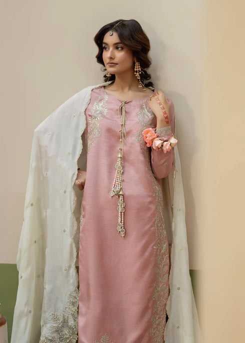 Zarqun Embroidered Raw Silk 3PC Suit 25103A