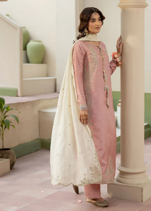 Zarqun Embroidered Raw Silk 3PC Suit 25103A