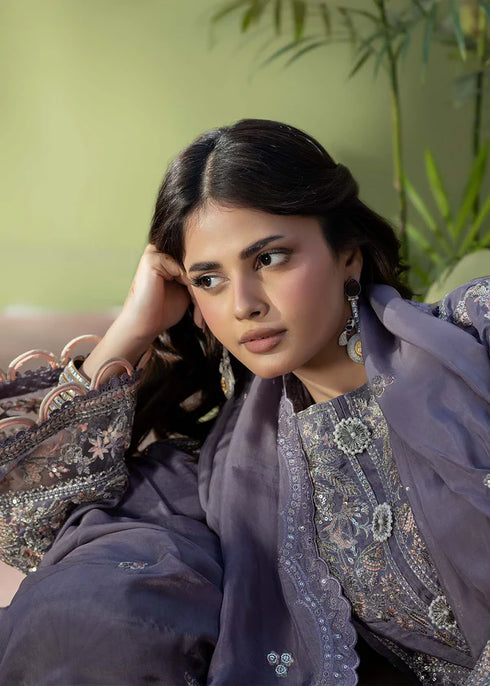 Zarqun Embroidered Raw Silk 3PC Suit 2599A