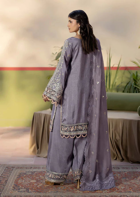 Zarqun Embroidered Raw Silk 3PC Suit 2599A