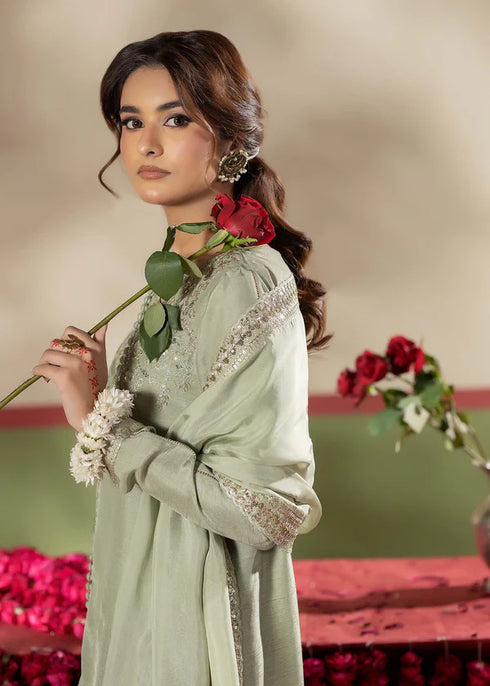 Zarqun Embroidered Raw Silk 3PC Suit 25102B