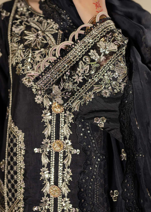 Zarqun Embroidered Raw Silk 3PC Suit 2599B