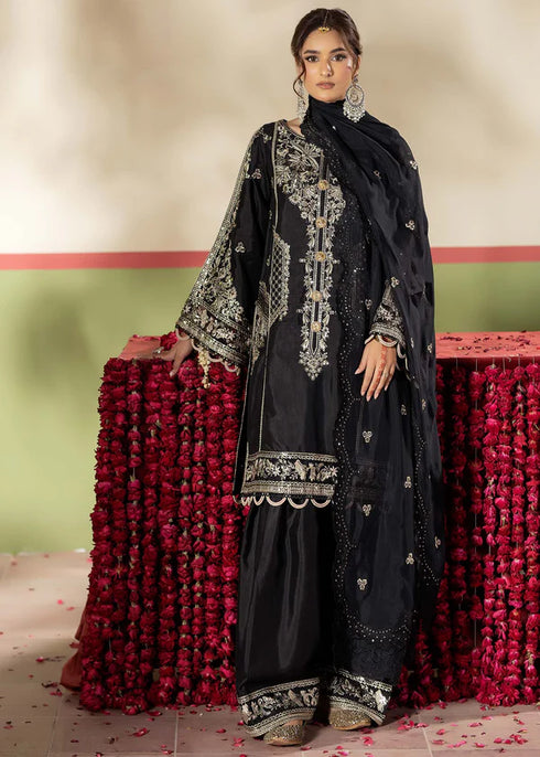 Zarqun Embroidered Raw Silk 3PC Suit 2599B