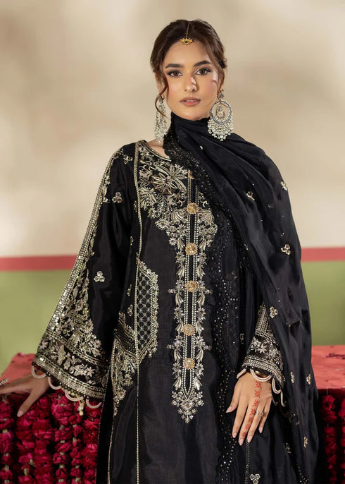 Zarqun Embroidered Raw Silk 3PC Suit 2599B