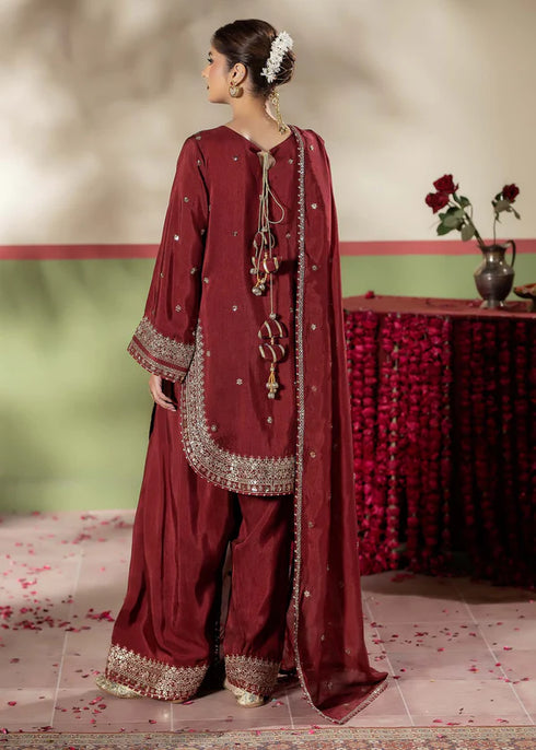 Zarqun Embroidered Raw Silk 3PC Suit 25101A