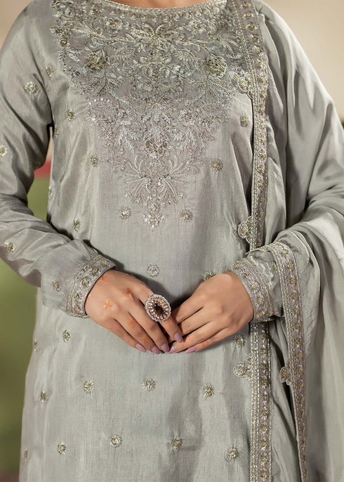 Zarqun Embroidered Raw Silk 3PC Suit 25104B