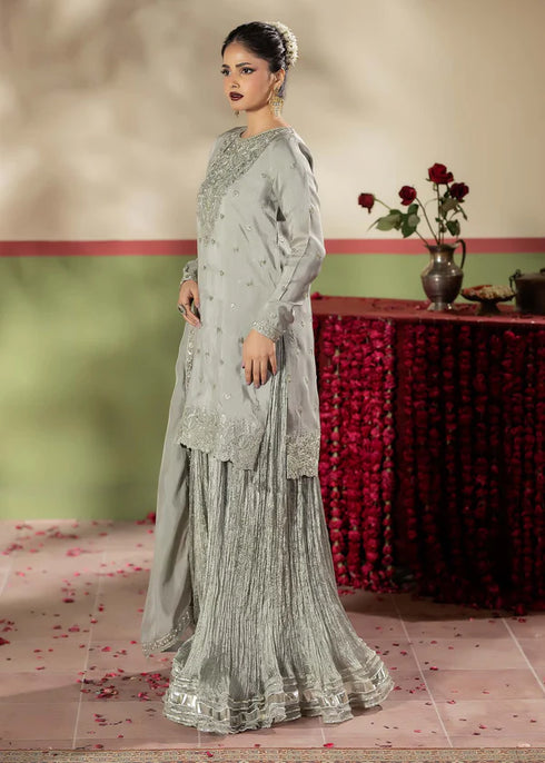 Zarqun Embroidered Raw Silk 3PC Suit 25104B