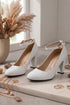 White Patent Ankle Strap Heel 1829