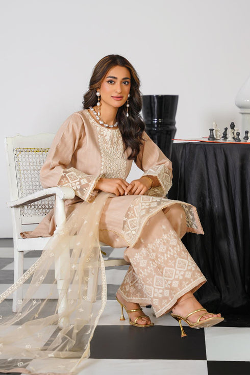 Attire Designer Embroidered Lawn 3PC Suit AD-09
