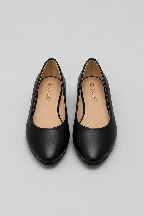 Women's Black Closed Toe Ballet Flats