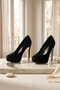 Black Suede Heel 12925