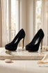 Black Suede Heel 12925